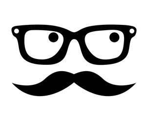 mustache and glasses hipster style  isolated icon design