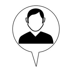 avatar man and infographic icon over isolated background,vector illustration