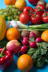 Fruits and vegetables from above