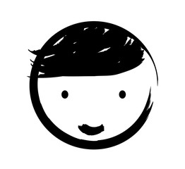 face boy drawn  isolated icon design