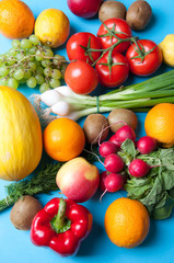 Fruits and vegetables from above