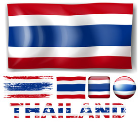 Thailand flag in different designs