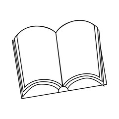 Open book icon, outline style
