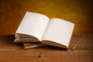 libro aperto con pagine bianche