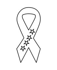 ribbon with stars isolated icon design