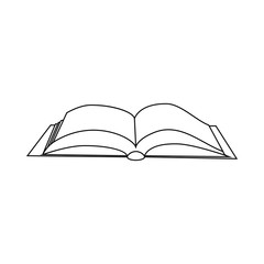 Open book with cover icon, outline style
