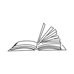Book with turn over pages icon, outline style