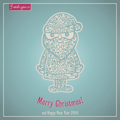 Merry Christmas lettering. Congratulations card. 