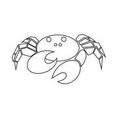 Crab icon, outline style