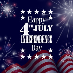 4th of July, American Independence Day celebration background with fire crackers - 113707134