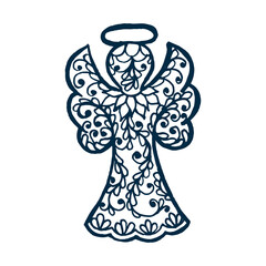 Floral lace ornament for Christmas collection. 