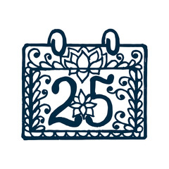 Floral lace ornament for Christmas collection. 