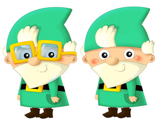 Cartoon cheerful dwarf - isolated - illustration for children