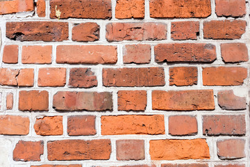 Obraz premium the old red brick city wall