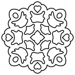 Isolated snowflake pattern on white background.