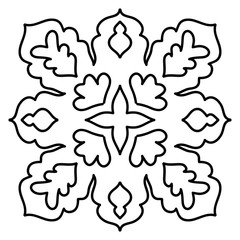 Isolated snowflake pattern on white background.