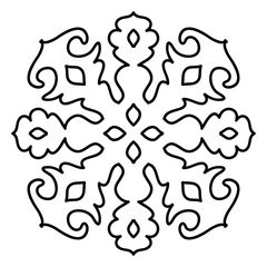 Isolated snowflake pattern on white background.