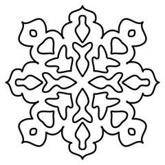 Isolated snowflake pattern on white background.