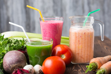 Fresh vegetable smoothies