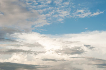 Blue sky with pattern of white cloud