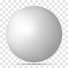 Vector white 3D sphere with shadow.