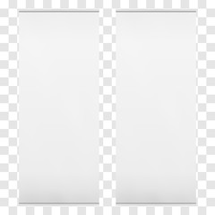 Obraz premium Two vertical vector roll blank banners isolated on transparent