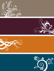 Four Abstract Floral Background Banners to Choose From