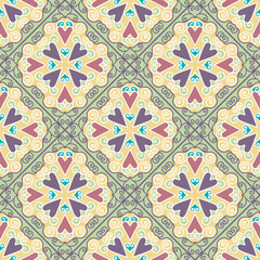 Colorful Moroccan tiles ornaments. Vector illustration