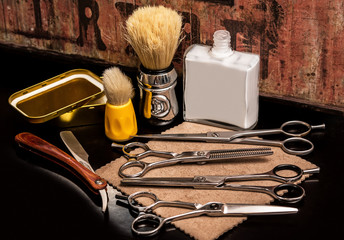 Different equipment in barber shop