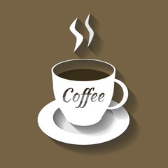 Coffee cup cut from paper.