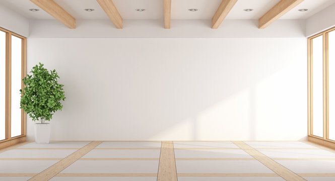 Empty white living room