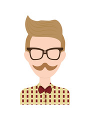 man avatar  icon. Hipster style concept, vector graphic 