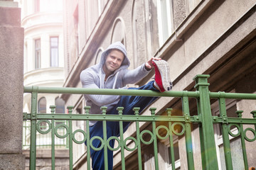 Outdoor fitness concept in the city