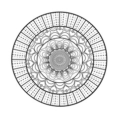 Black and white mandala