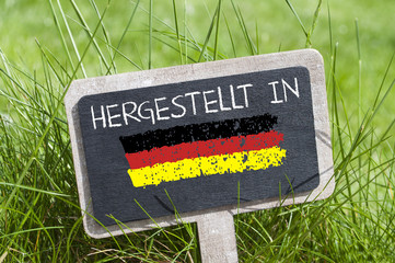 Schild Tafel mit Hergestellt in Deutschland