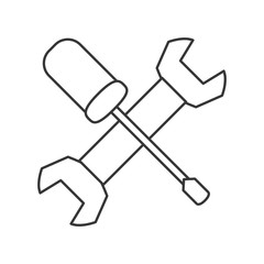 Tools design. isolated wrench and screwdriver  icon. vector grap