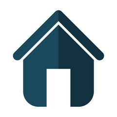 Family House. Home icon with door, isolated graphic design