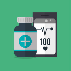 Medical care design. Health care icon. Colorfull illustration, v