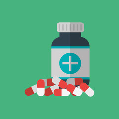 Medical care design. Health care icon. Colorfull illustration, v