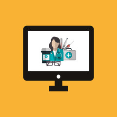 Medical care design. Health care icon. Colorfull illustration, v