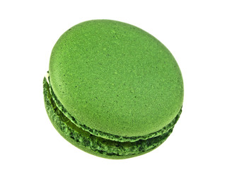 Tasty colorful macaroon on a white background