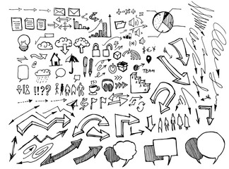 Business doodles sketch eps10 vector