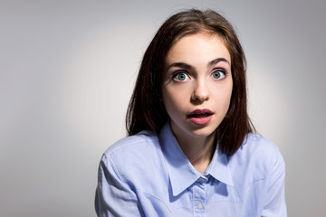 Beautiful surprised girl portrait