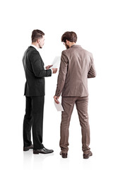 Businessmen discussing contract