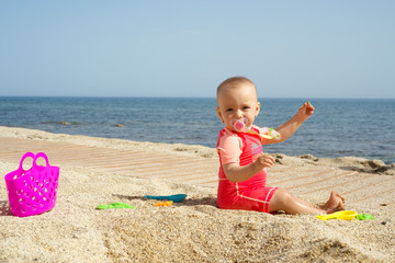 Baby at the seaside