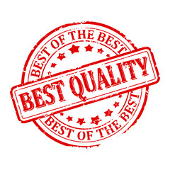 Scratched round red stamp with the word - the best quality, the best of the best - vector svg