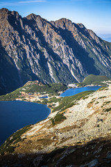Naklejka na ściany i meble Beaitiful Mountain lake in the summer, Valley of five lakes, Pol