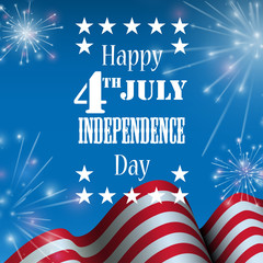 4th of July, American Independence Day celebration background with fire crackers - 113716735
