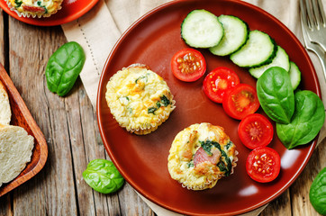 Bacon Spinach egg muffin