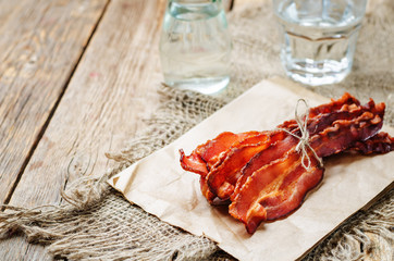 baked slices of bacon